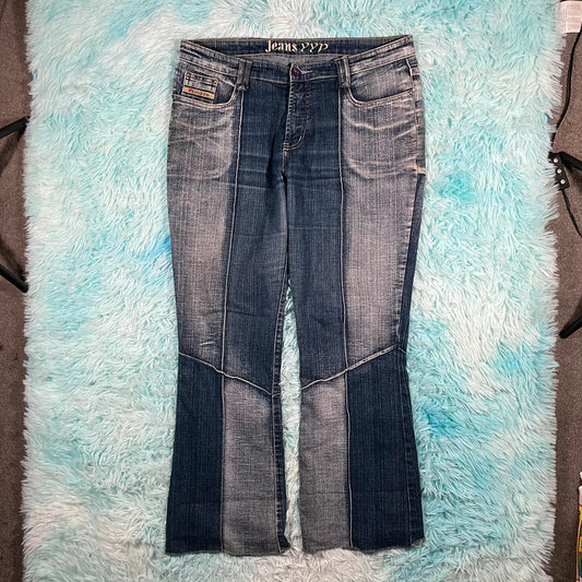 Vintage 00s Patterned Jeans Bootcut - Size 16
