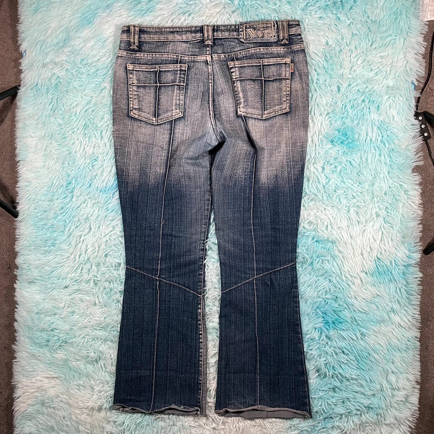 Vintage 00s Patterned Jeans Bootcut - Size 16
