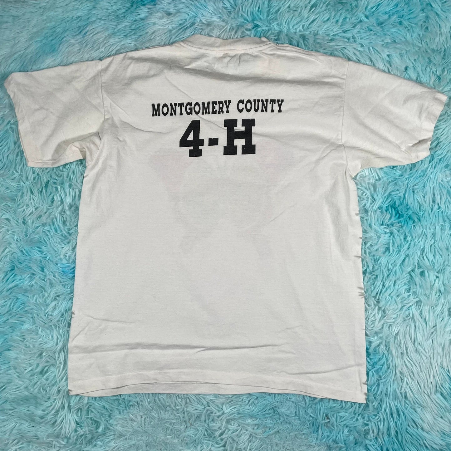 Vintage 90s White Nature Graphic T Shirt - Large