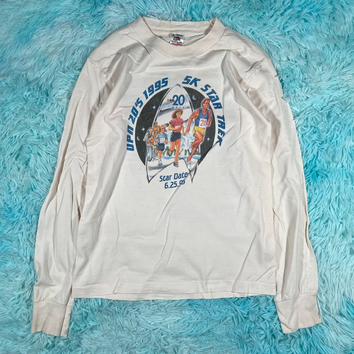 Vintage 90s 1995 Star Trek 5k Race Graphic T Shirt Long Sleeve - Small