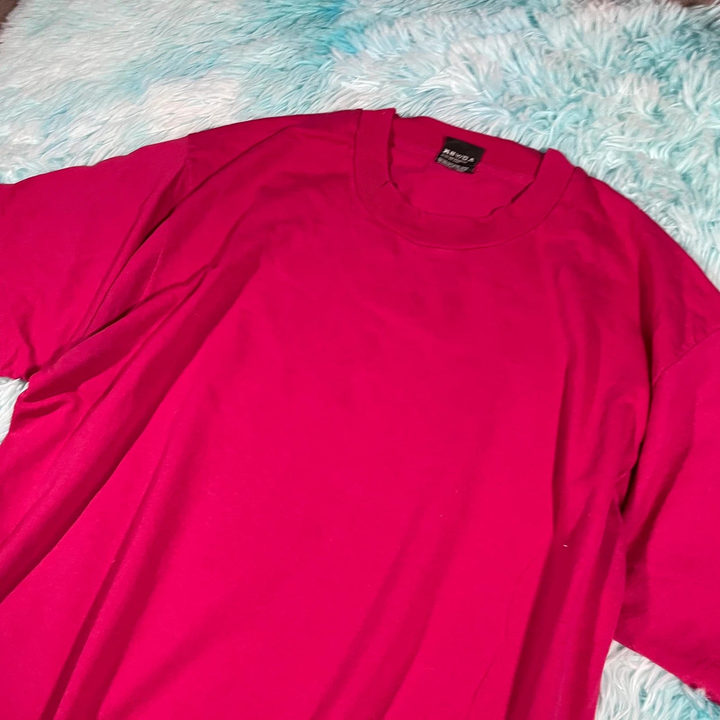 Vintage 90s Pink Screen Stars Blank T Shirt - XL