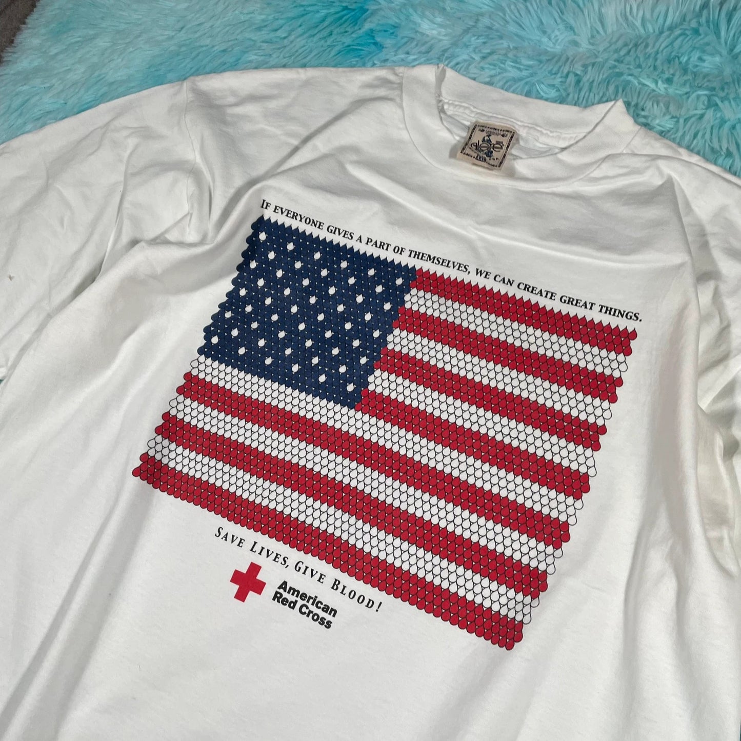 Vintage 90s White USA Red Cross T Shirt - XXL