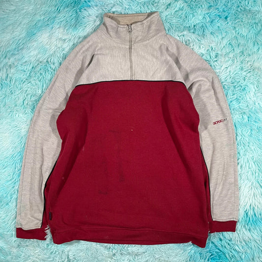 Vintage 90s Red & Grey Giorgio 1/4 Zip - XL