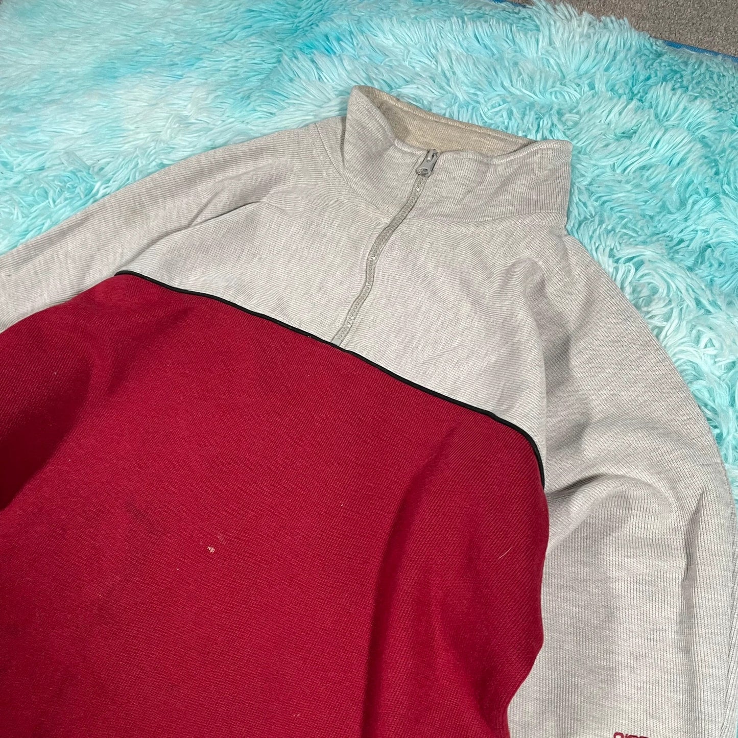 Vintage 90s Red & Grey Giorgio 1/4 Zip - XL
