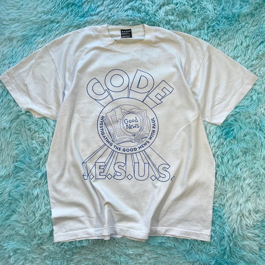 Vintage 90s White Jesus Christian Graphic T Shirt - XL
