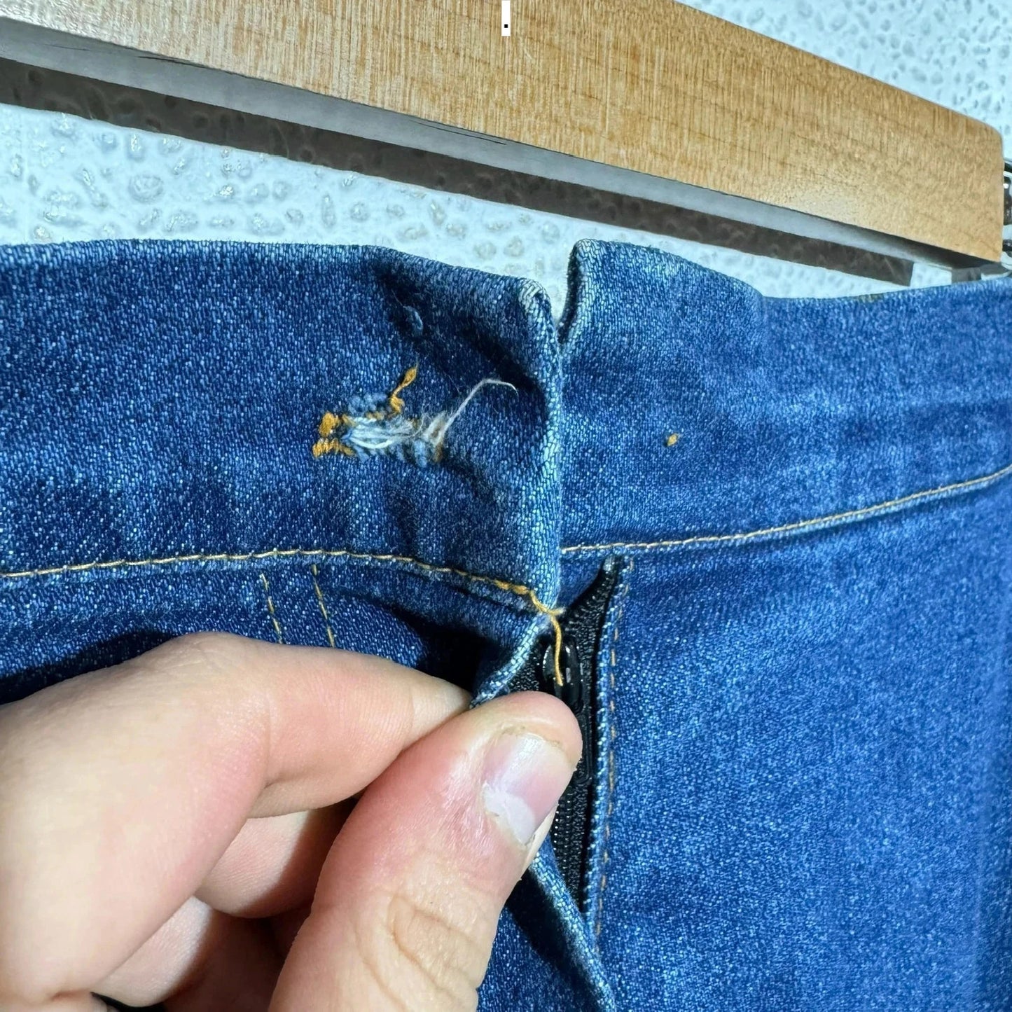 Vintage 90s Blue Long Denim Skirt - 38W
