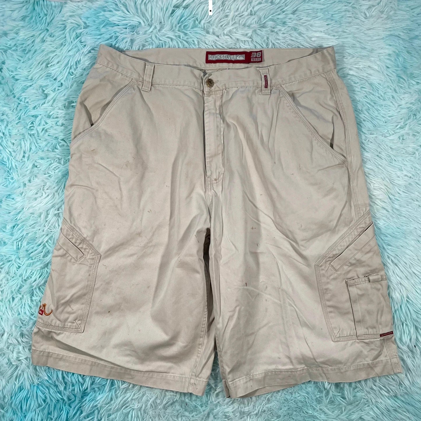 Vintage 00s Beige Quiksilver Cargo Shorts - 36W