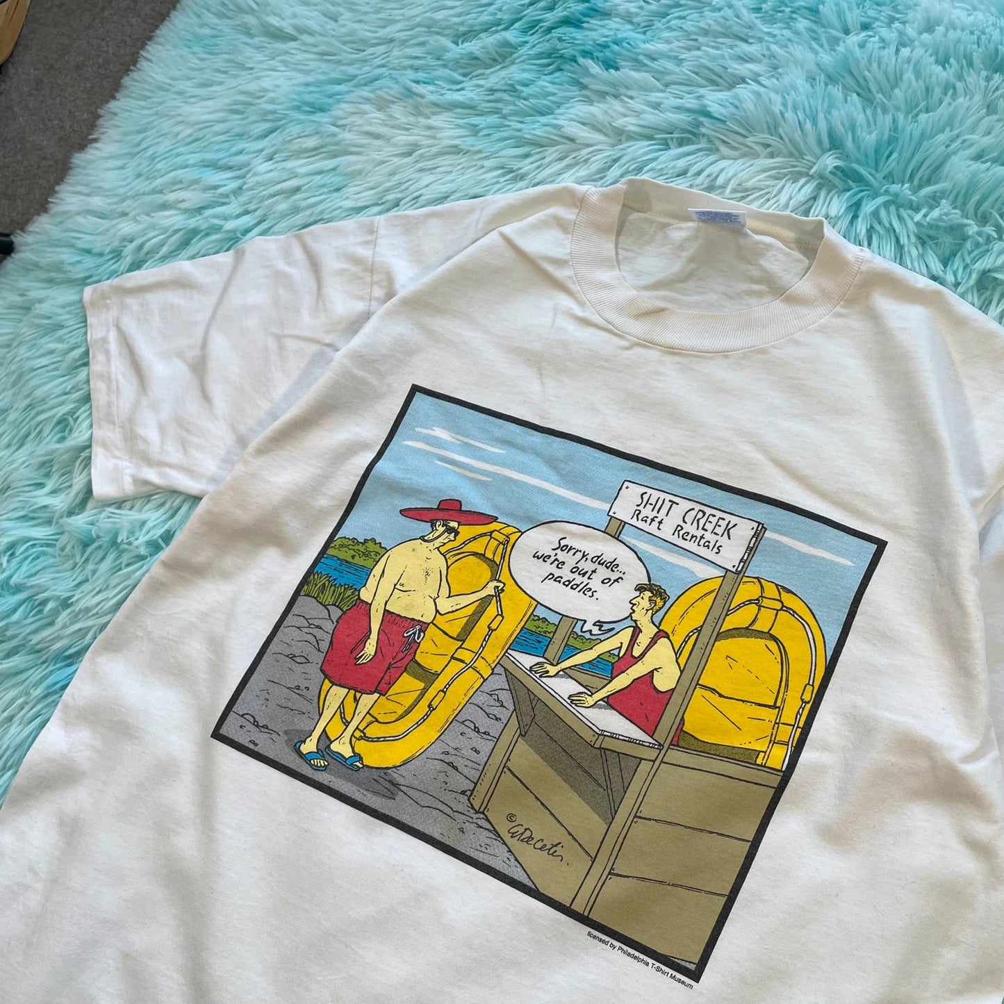 Vintage 90s White Comedy Graphic T Shirt - L