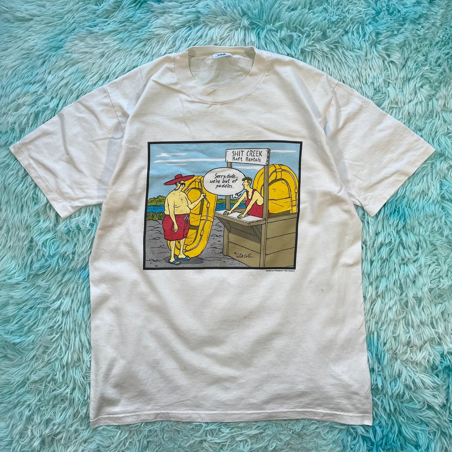 Vintage 90s White Comedy Graphic T Shirt - L