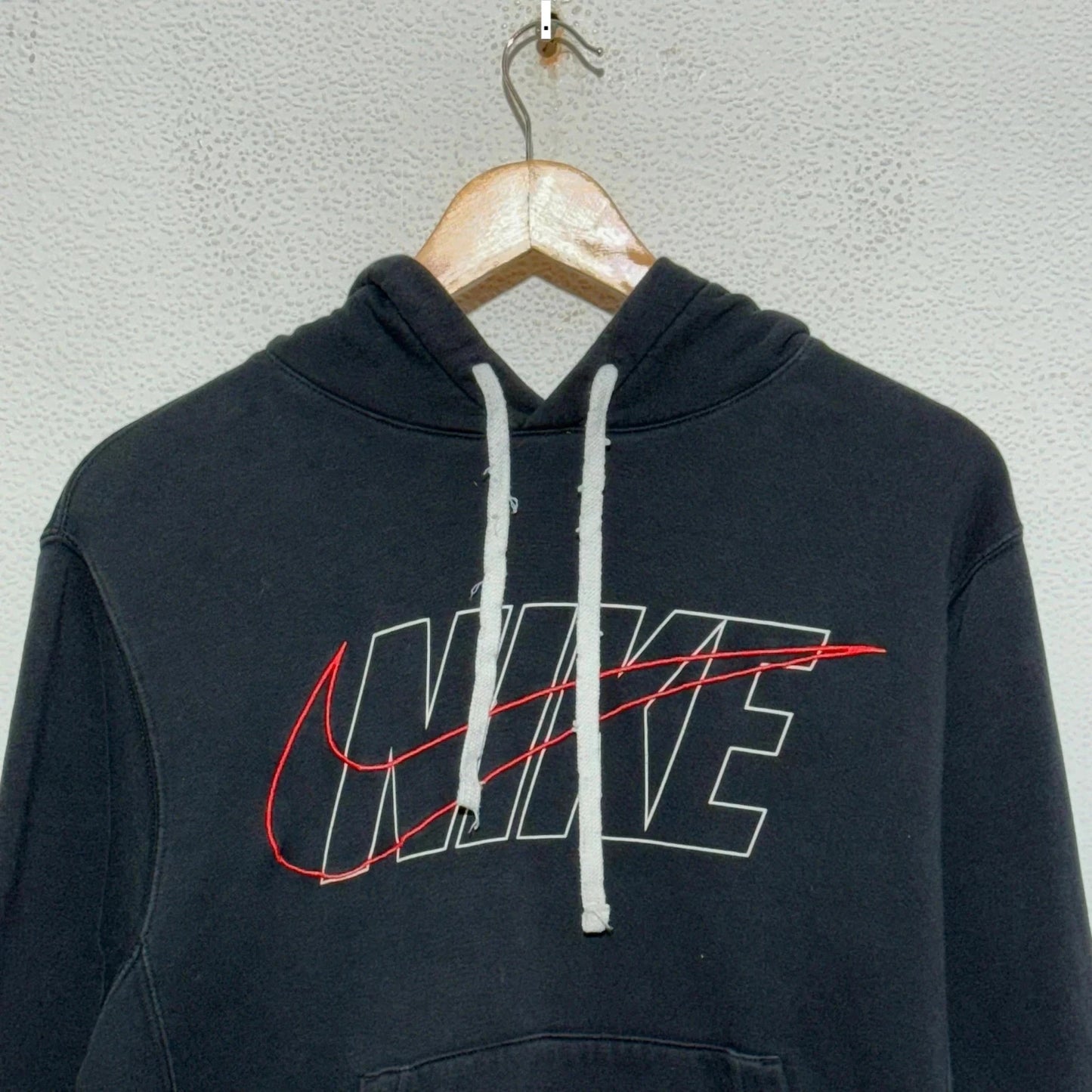 Black Nike Club Hoodie Spellout - XS