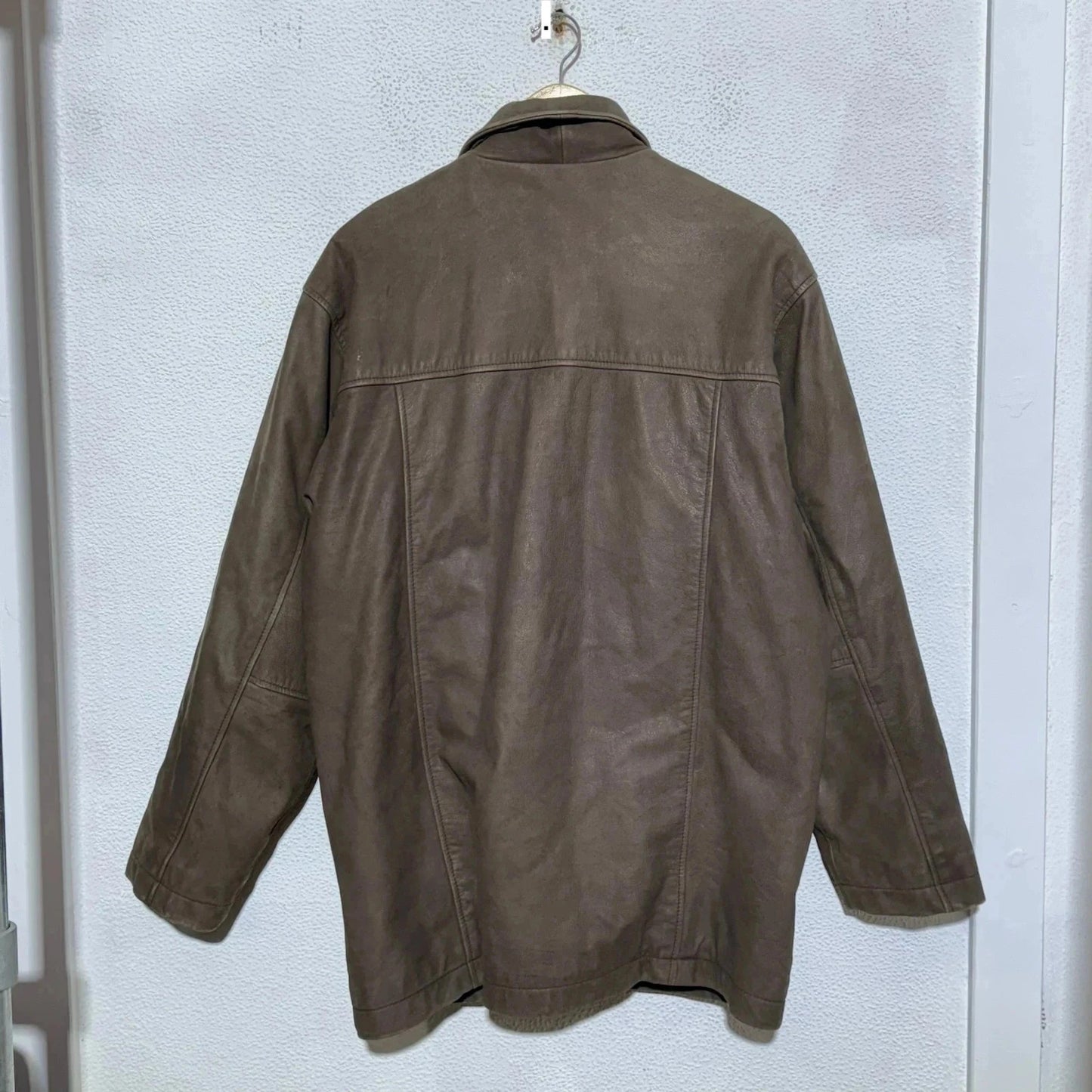 Vintage 90s Brown Heavyweight Leather Jacket - XL