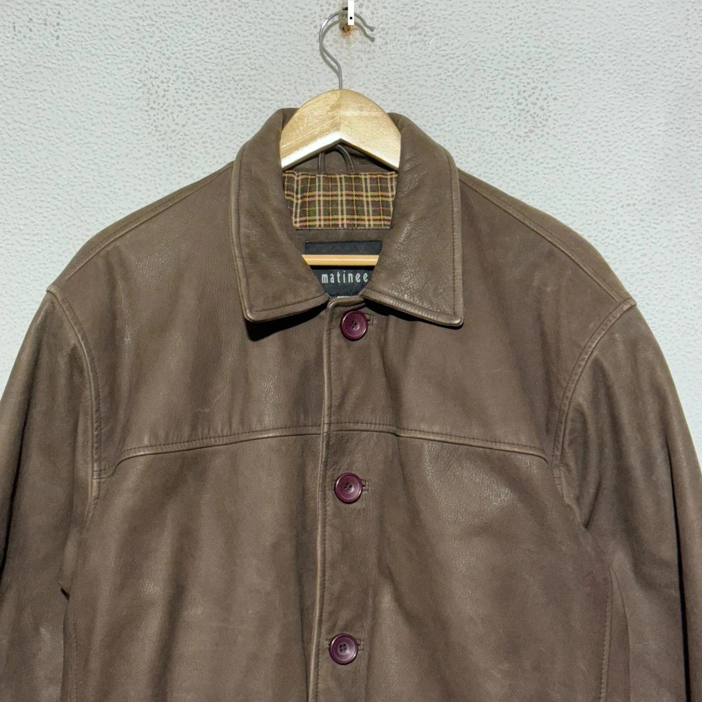 Vintage 90s Brown Heavyweight Leather Jacket - XL