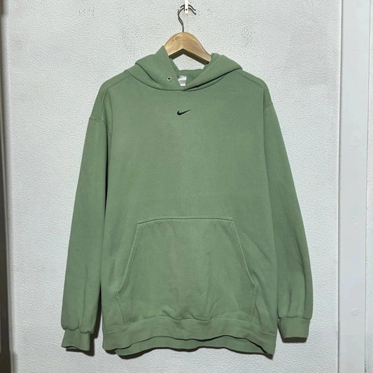 Vintage 90s Mint Green Nike Centre Swoosh Hoodie - Large