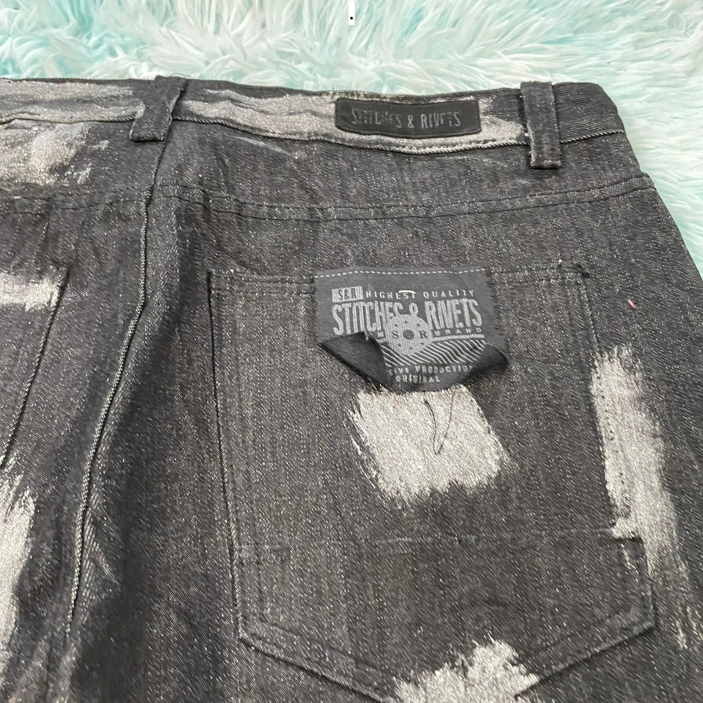Vintage 90s Black Jean Shorts - 36W