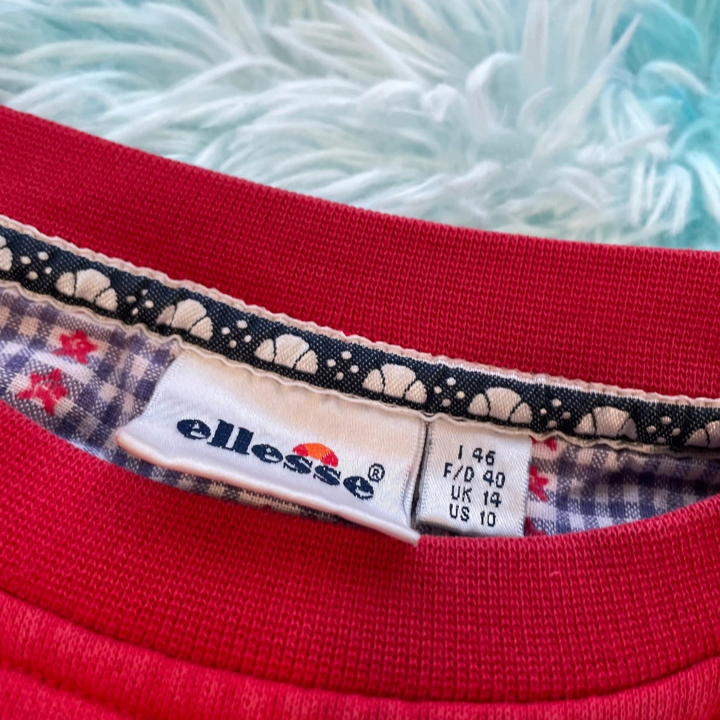 Vintage 90s Red Ellesse Sweatshirt Spellout - Size 14