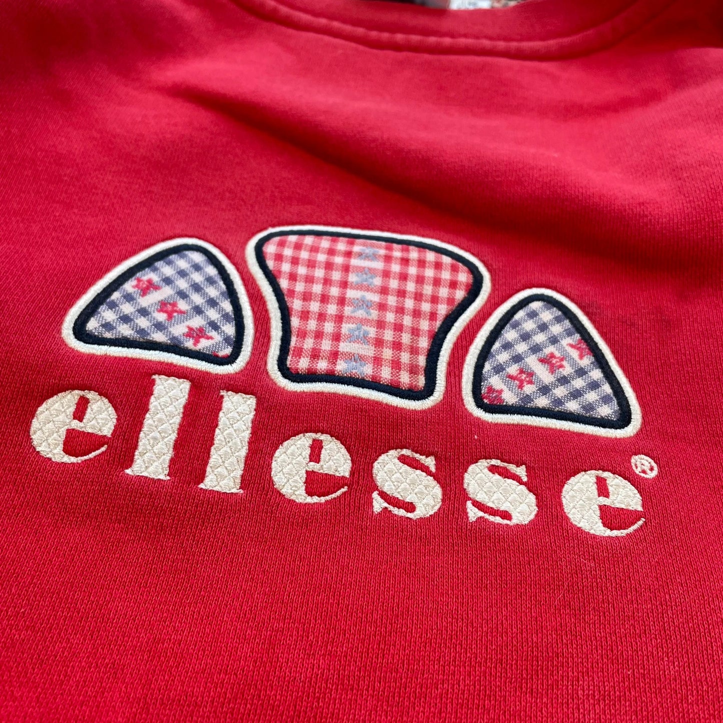 Vintage 90s Red Ellesse Sweatshirt Spellout - Size 14