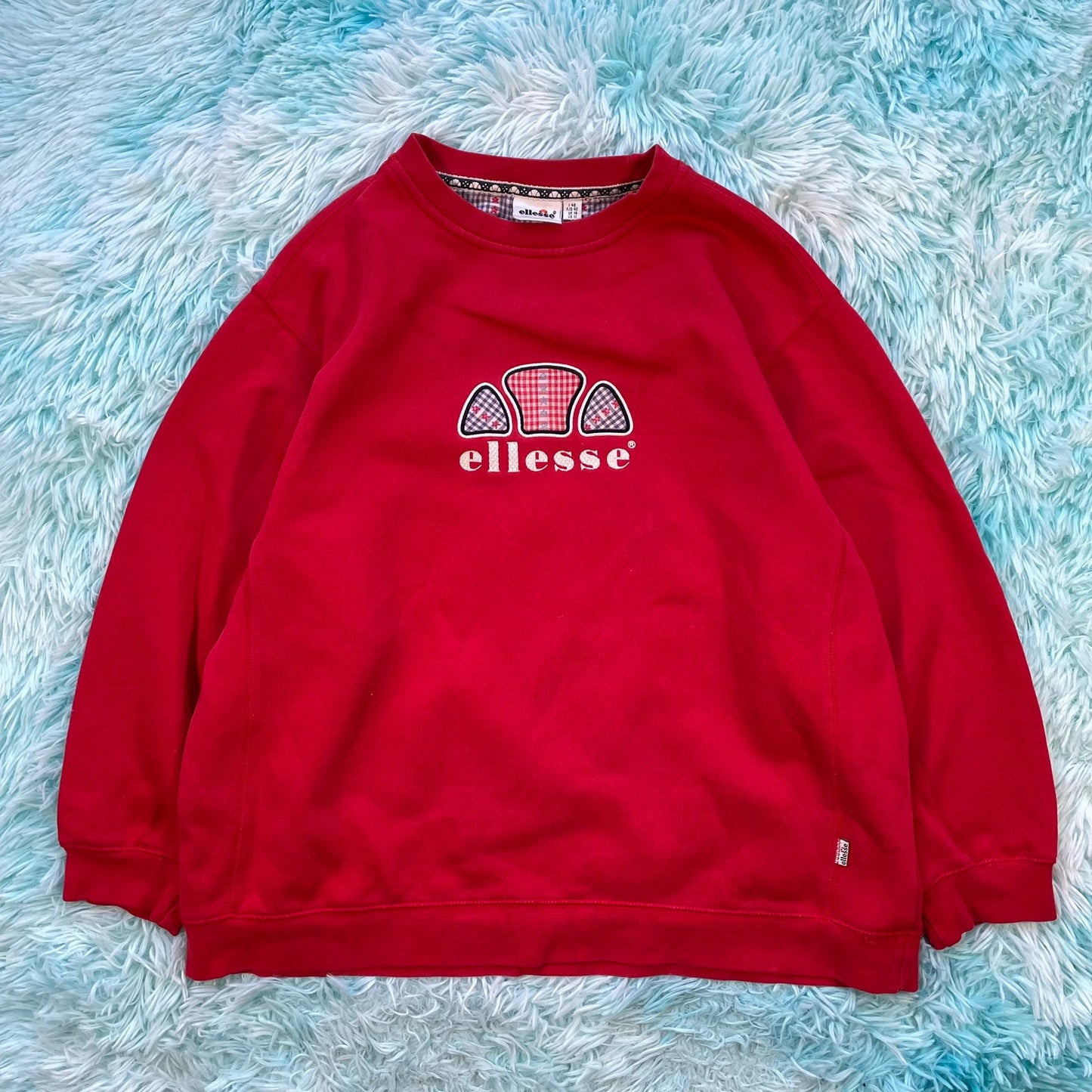 Vintage 90s Red Ellesse Sweatshirt Spellout - Size 14