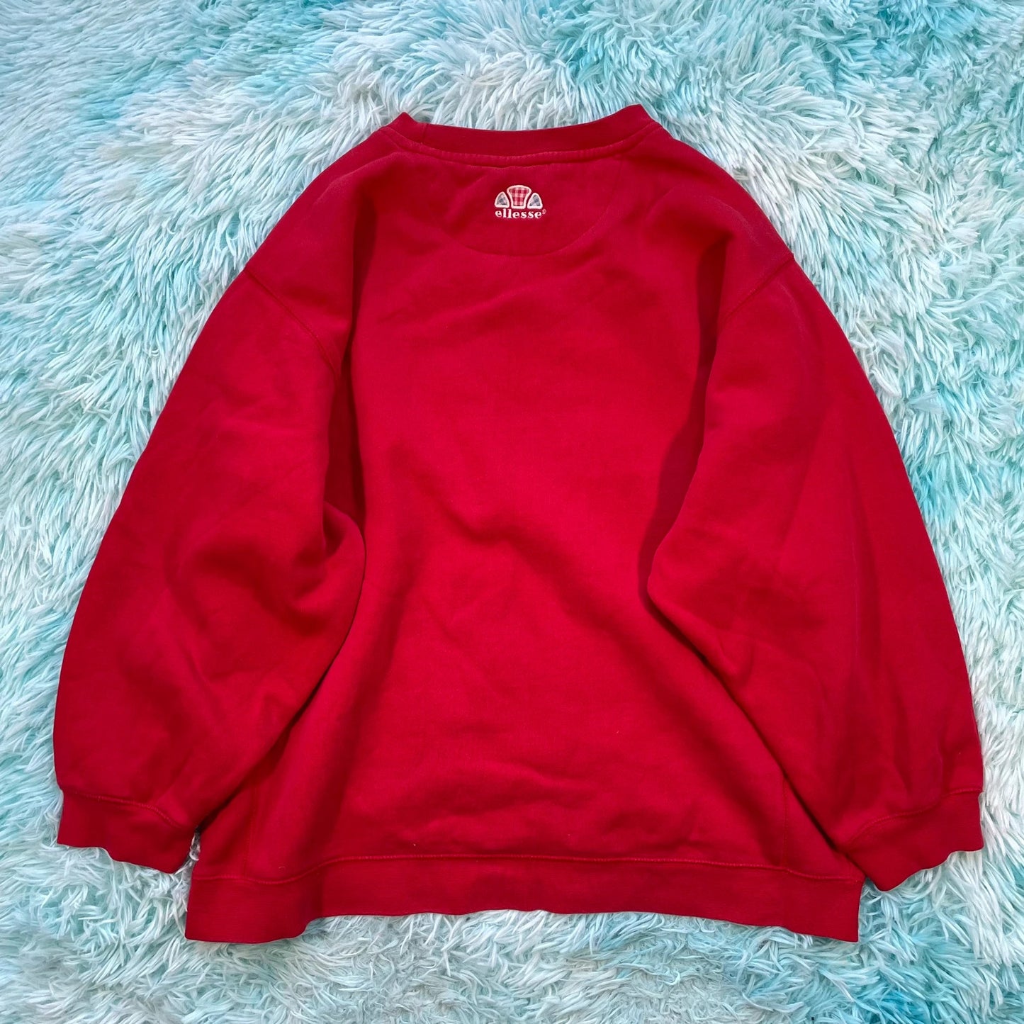 Vintage 90s Red Ellesse Sweatshirt Spellout - Size 14