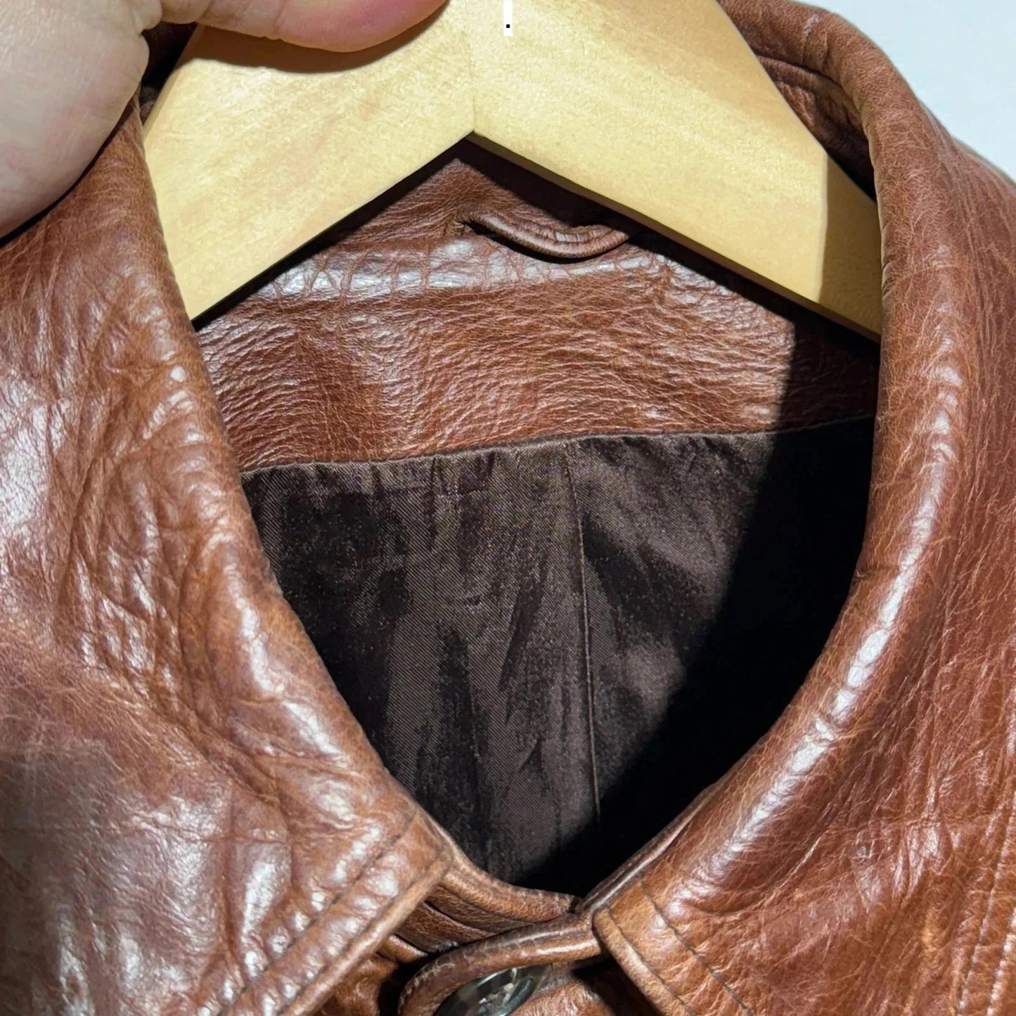 Vintage 90s Brown Leather Jacket - Large