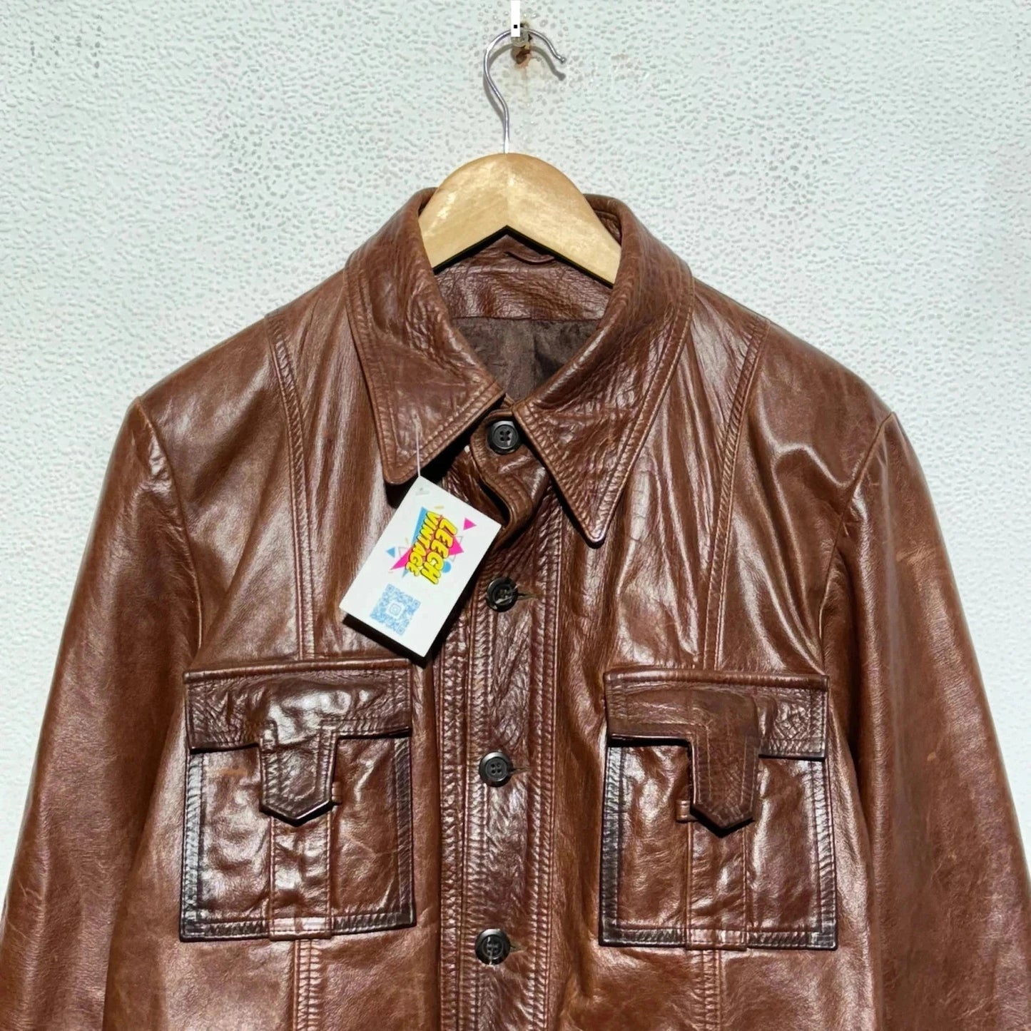 Vintage 90s Brown Leather Jacket - Large