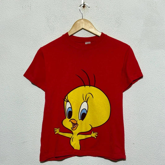 Vintage 90s Red looney Toons Baby Tee T Shirt - Small