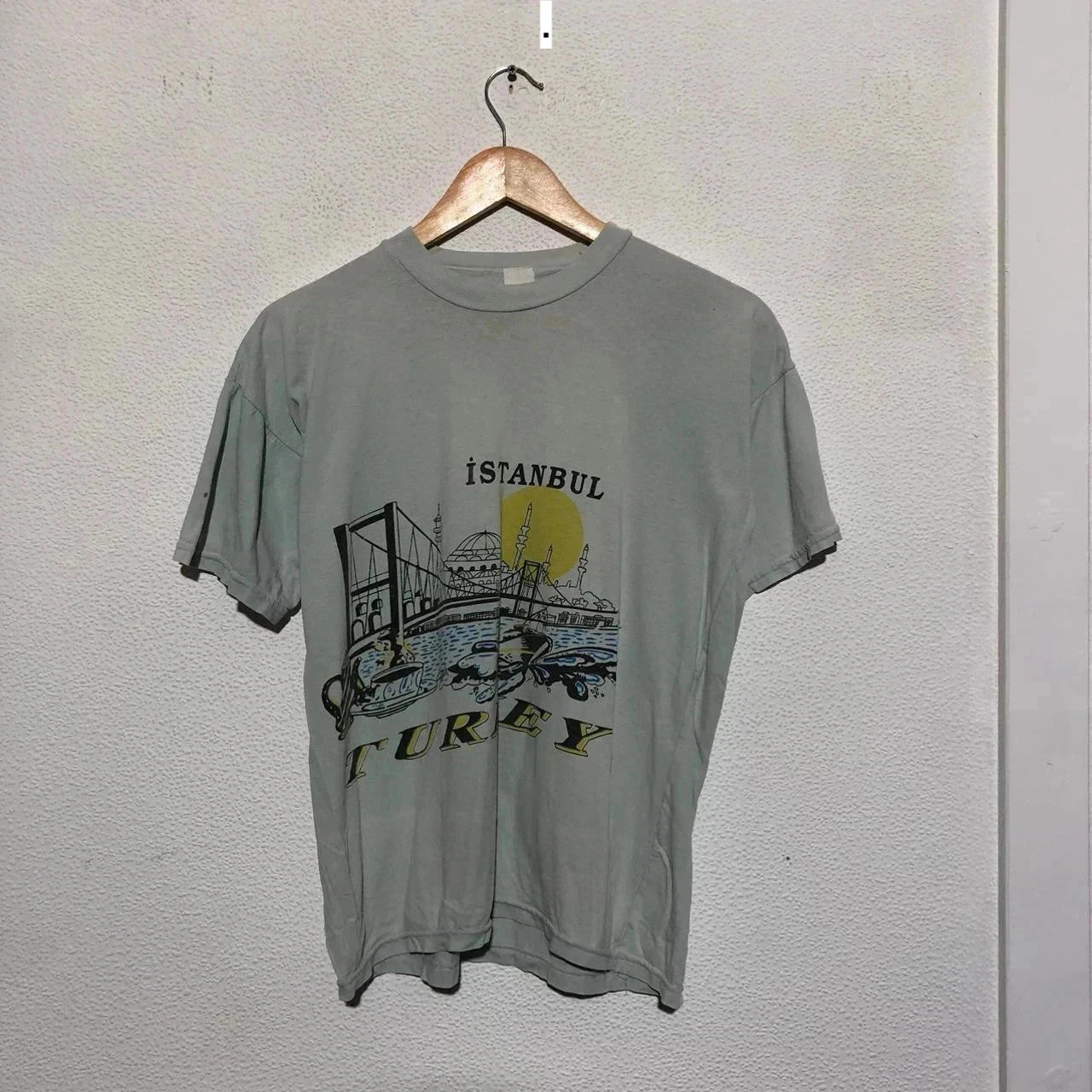 Vintage 80s Mint Green Istanbul Turkey Tourist T Shirt - XS
