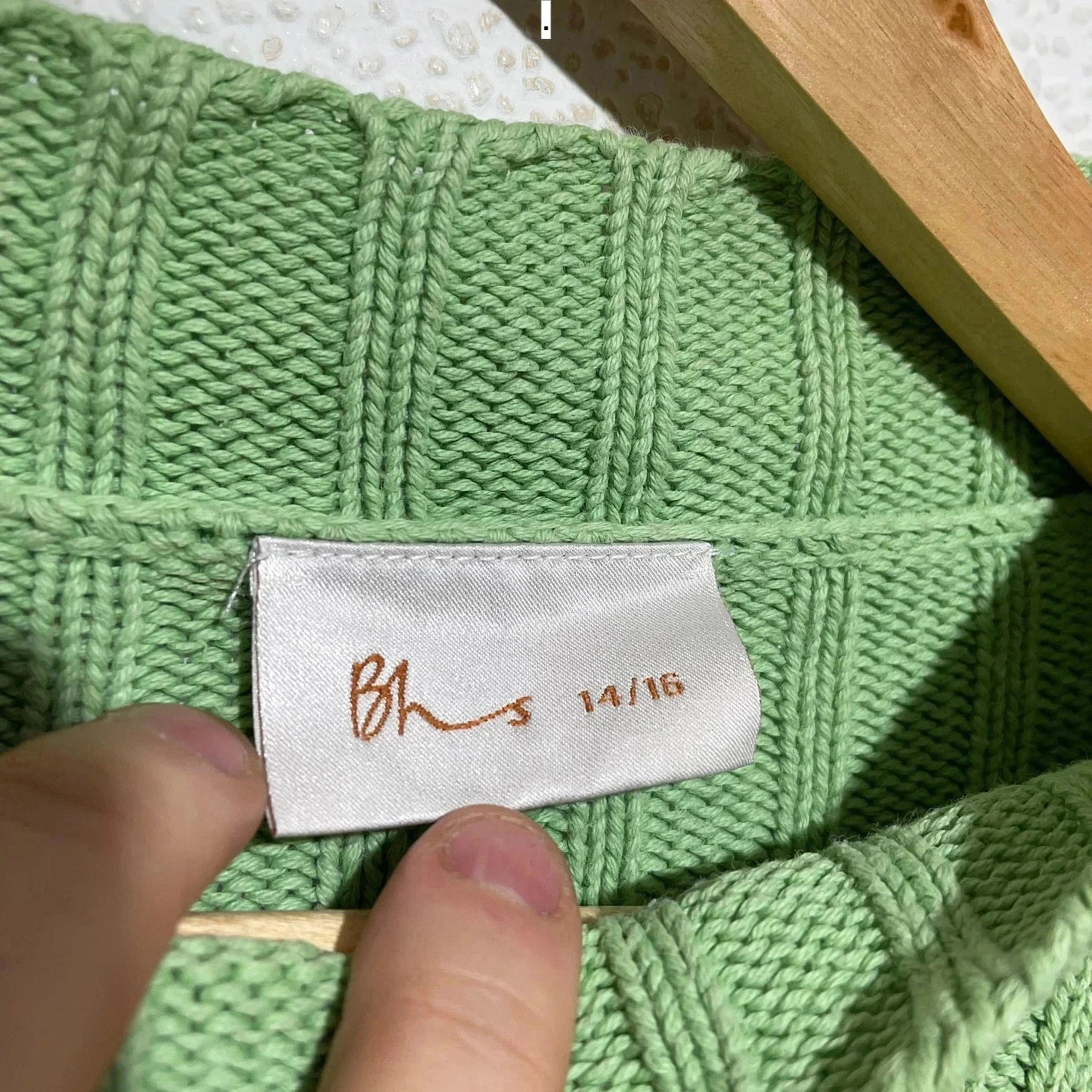 Vintage 00s Green Heavyweight Knitted Jumper BHS - Size 14