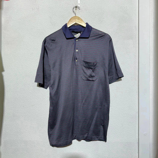 Vintage 80s Patterned Christian Dior Polo Shirt - Medium