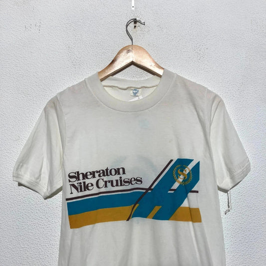 Vintage 80s Sheraton Nike Cruises T Shirt Graphic - Medium