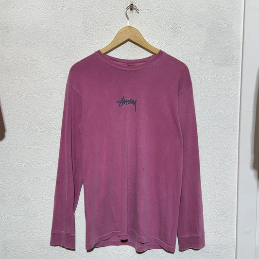 Purple Stussy Long Sleeve T Shirt - Medium