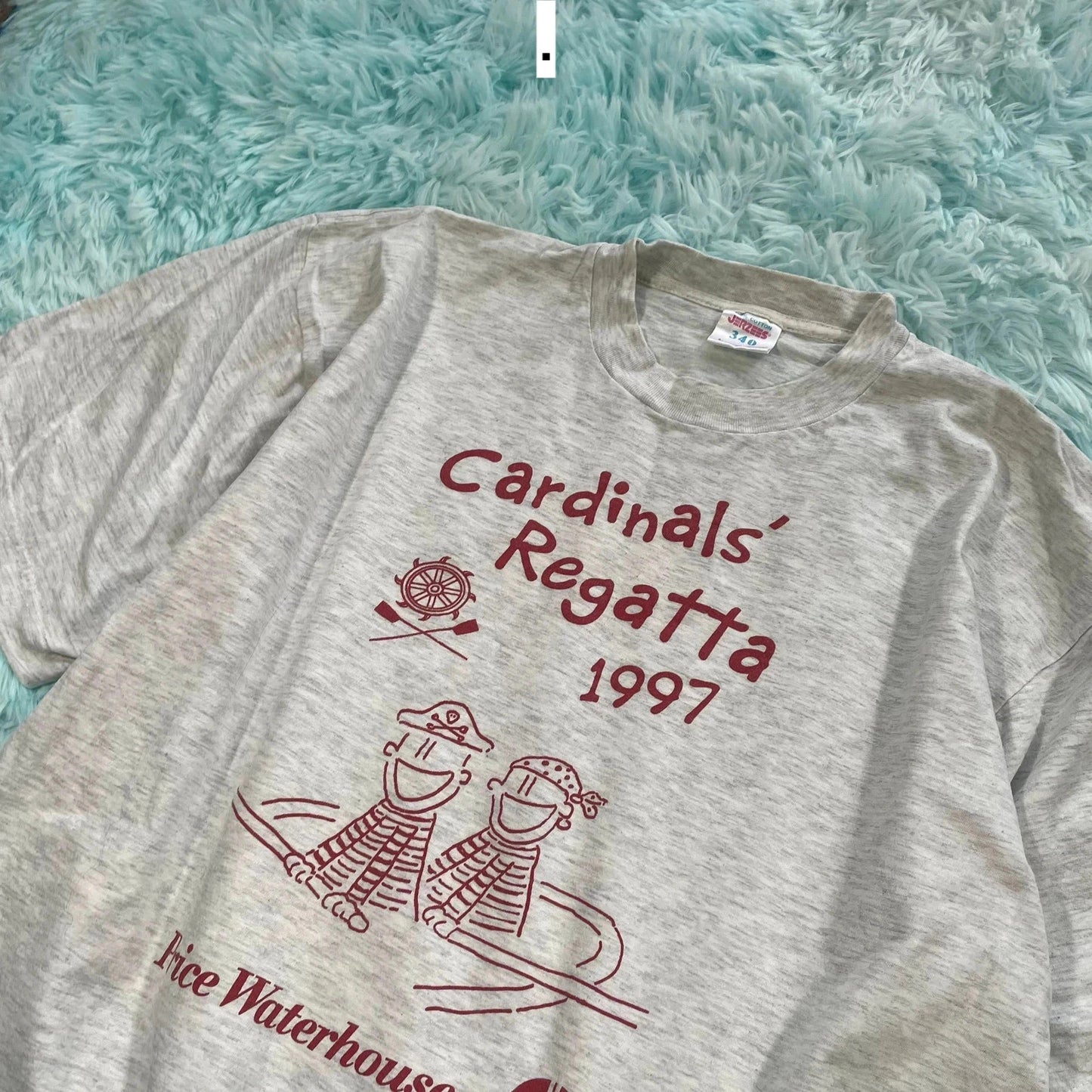 Vintage 90s Grey Graphic T Shirt 1997 Cardinals Regatta - Large