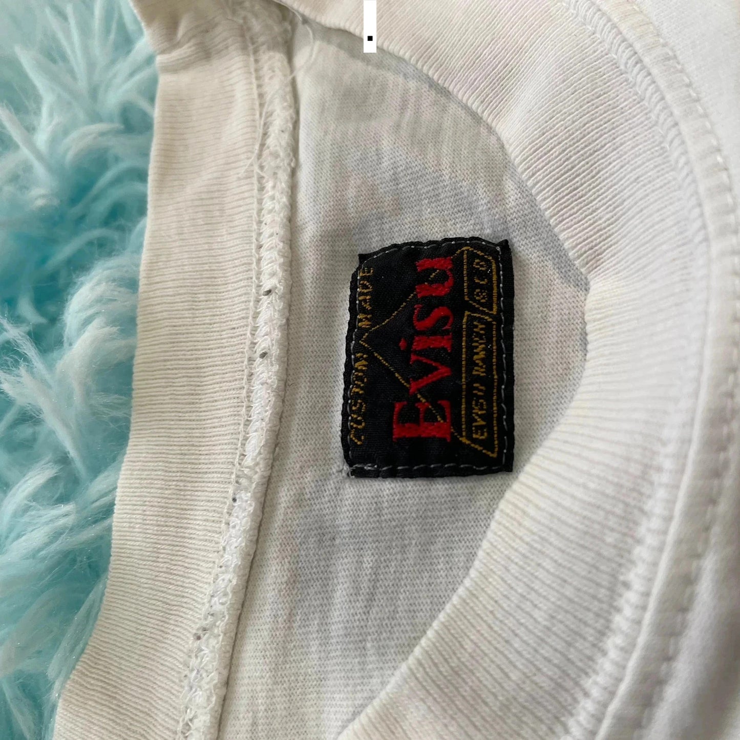 White Evisu Print T Shirt - Medium