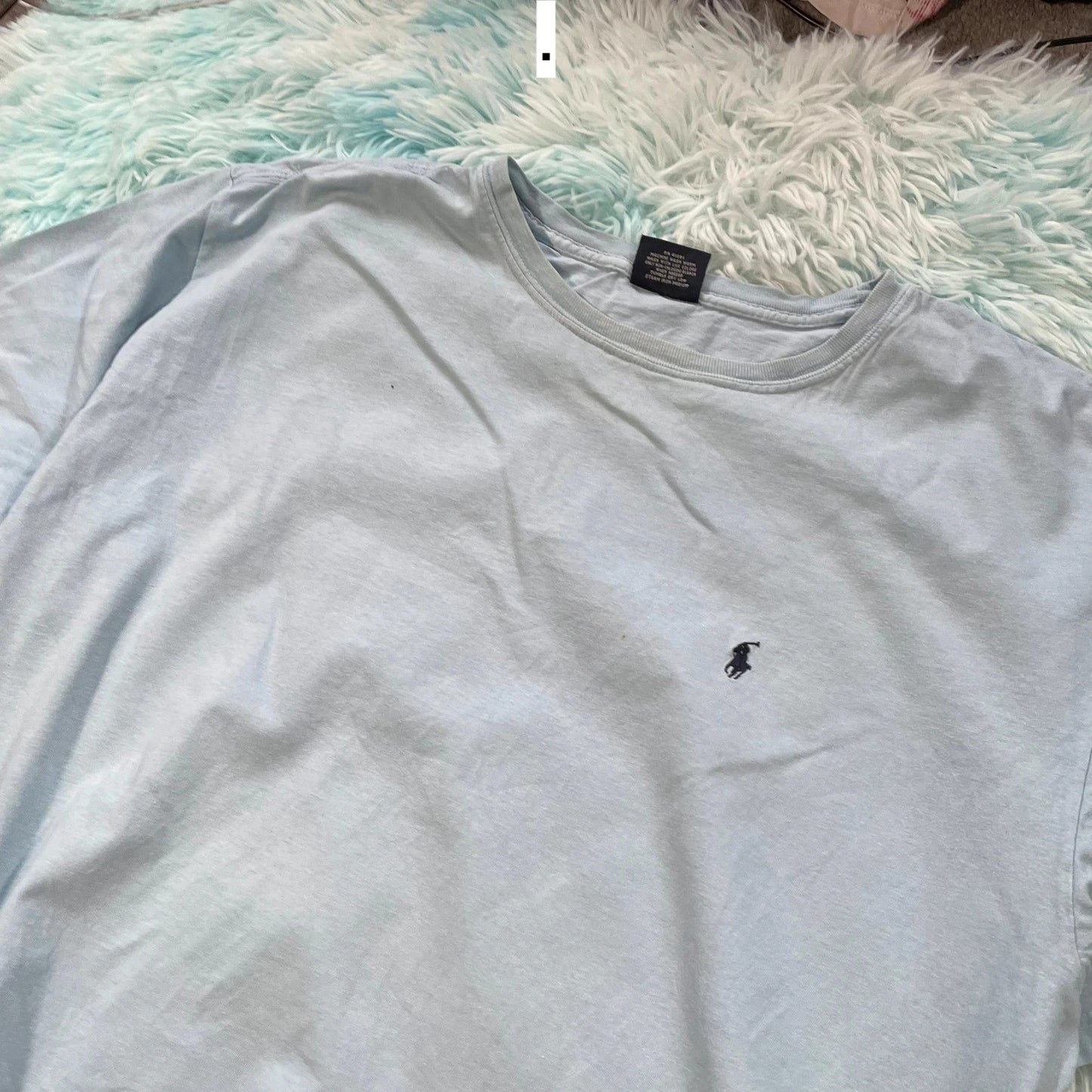 Vintage Light Blue Polo Ralph Lauren T Shirt - XXL
