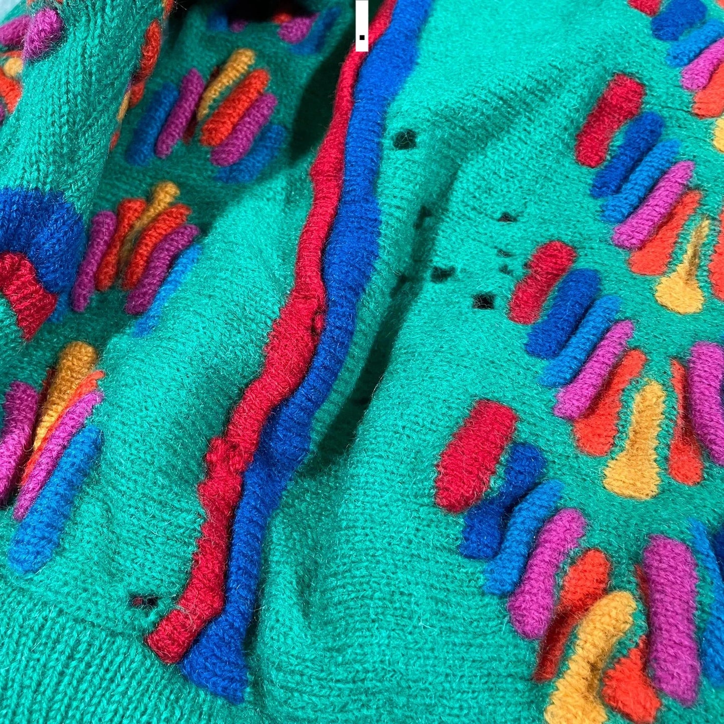 Vintage 90s Green Patterned Tulchan Knitted Jumper - Large