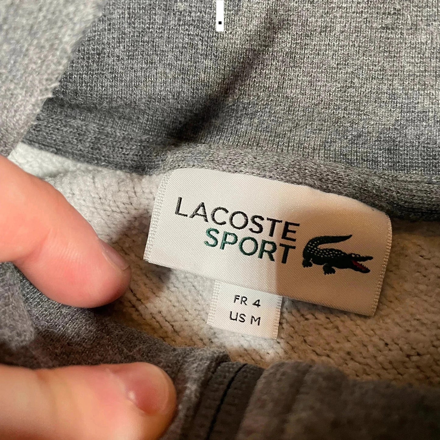 Grey Lacoste Full Zip Sweatshirt - Medium