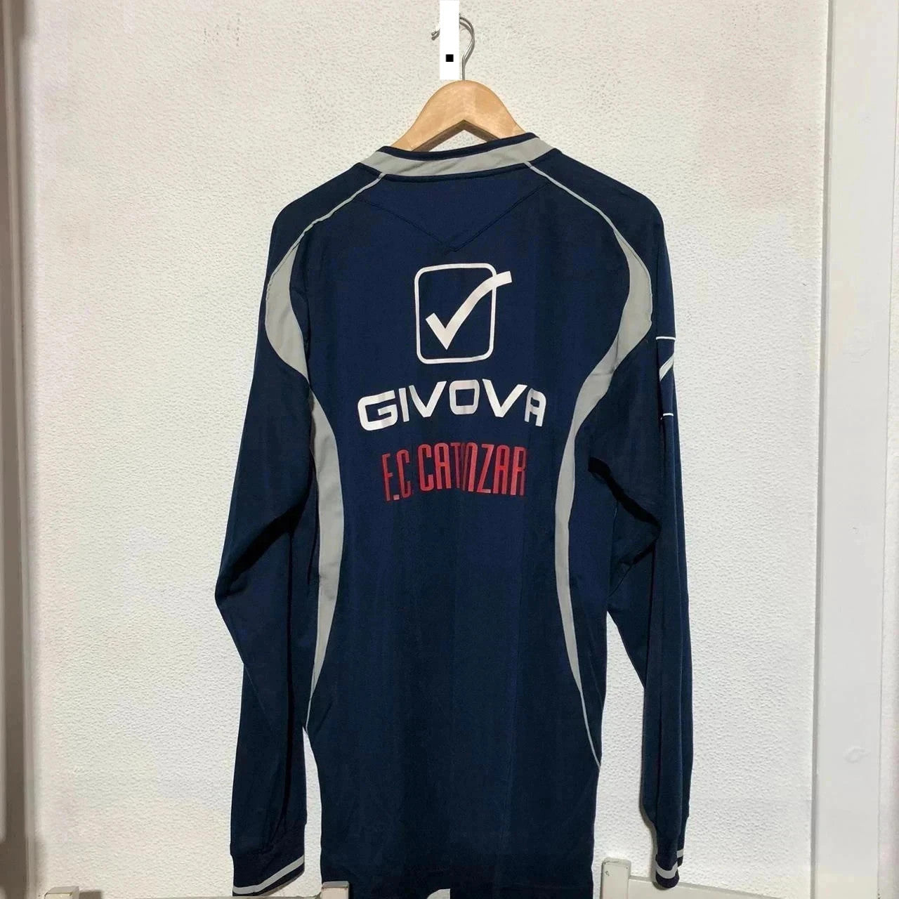 BNWT Vintage 2009 US Catanaro Football Shirt Navy 3rd Kit Long Sleeve Givova - XL