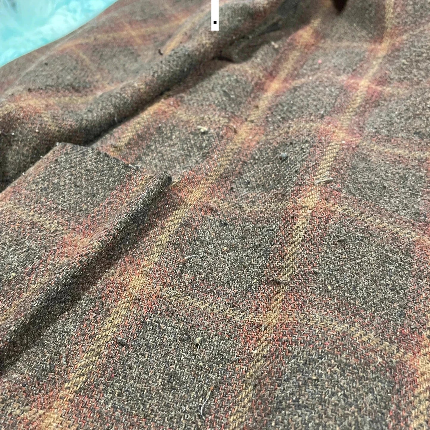 Brown Chequered Paris Atelier Wool Long Coat - Size 6