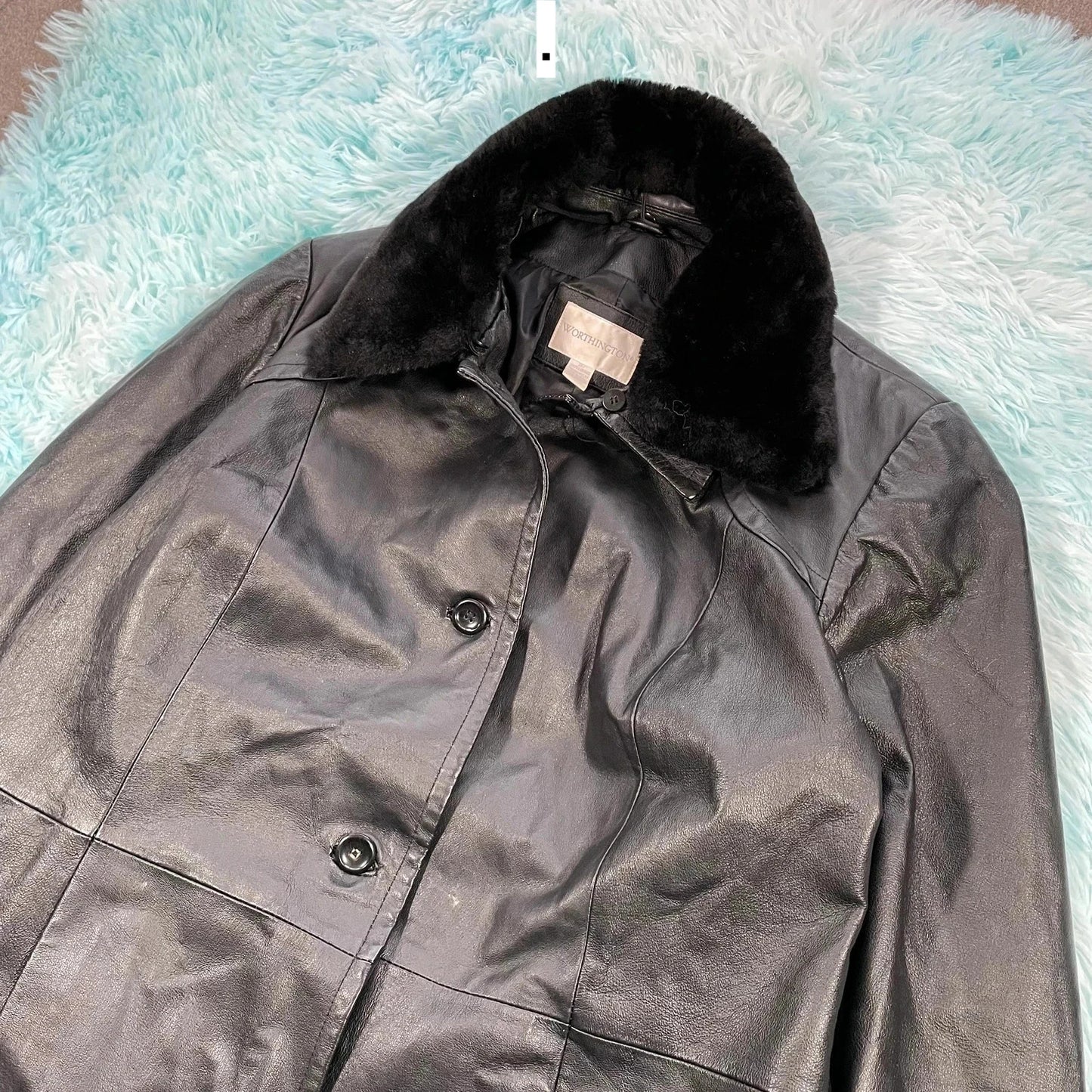 Vintage 90s Black Leather Long Coat Jacket - Women’s XXL