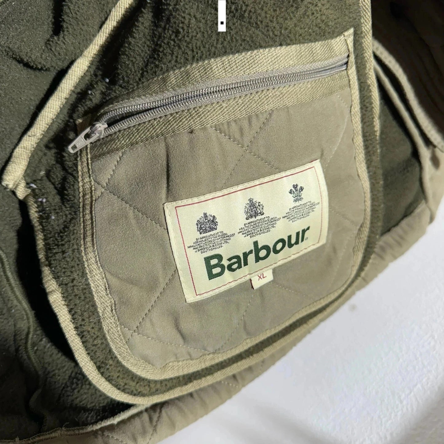 Beige Barbour Quilted Jacket Fleeced - XL