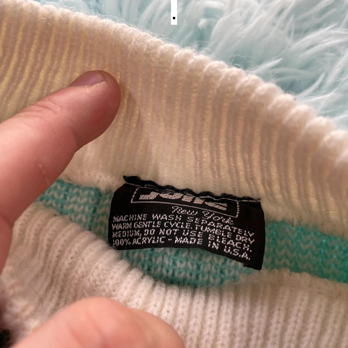 Vintage 80s Pastel Striped Knitted Jumper - Small