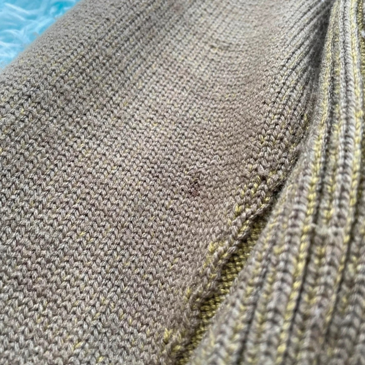 Vintage Khaki Le Chameau 1/4 Zip Knitted Jumper - Large