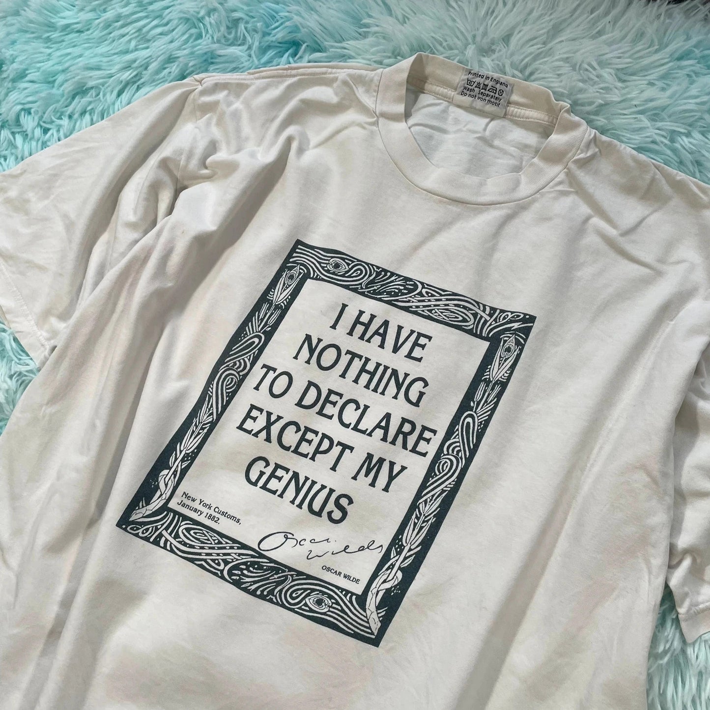 Vintage 90s White Oscar Wilde T Shirt - XL