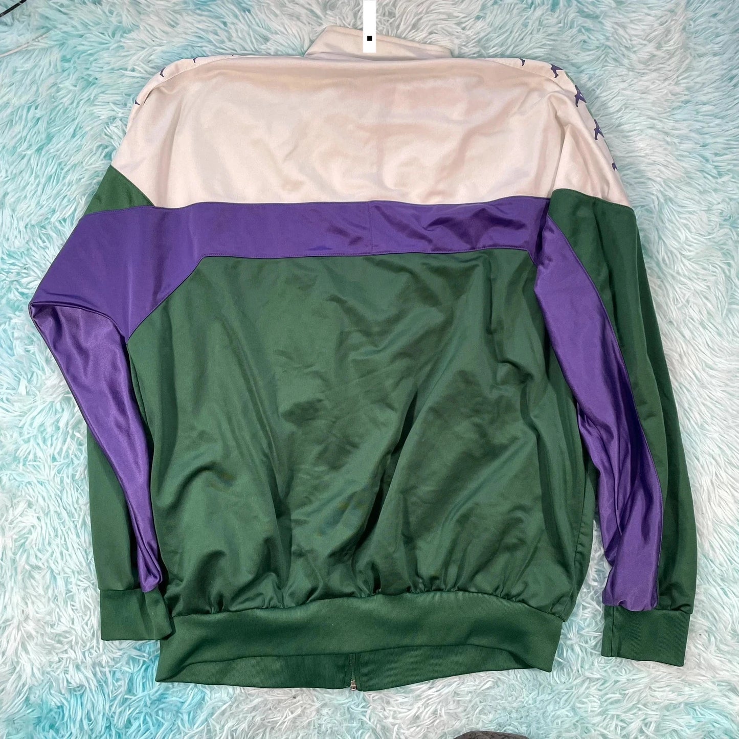 Vintage 90s Green & White Kappa Track Jacket - Small