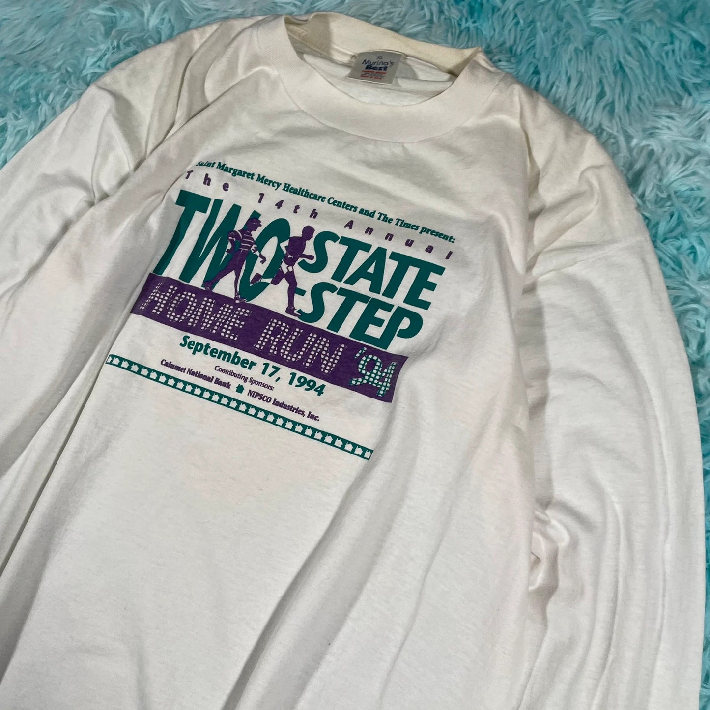 Vintage 90s Marathon Graphic T Shirt Long Sleeve - XL