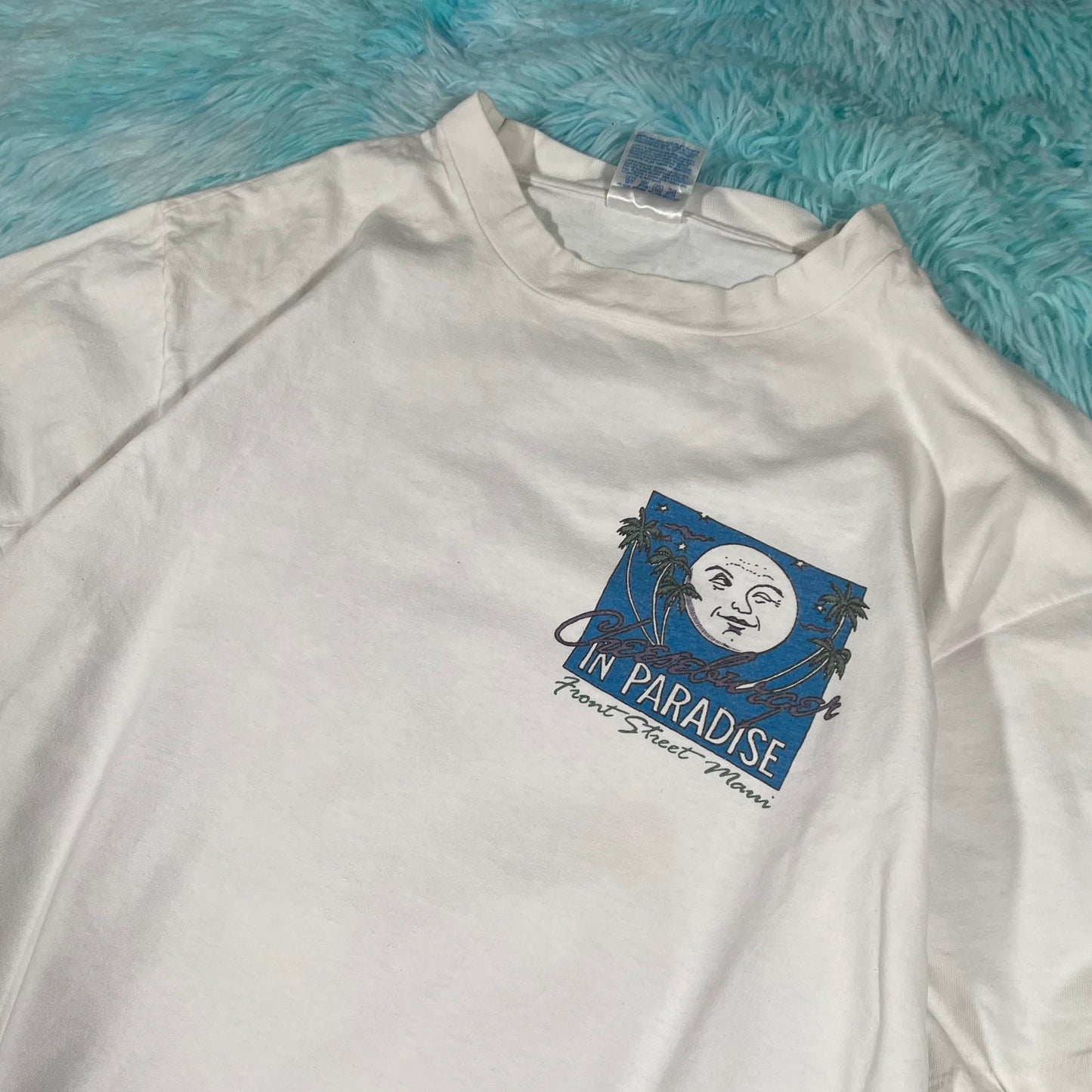 Vintage 90s White Miami Restaurant Graphic T Shirt - Large