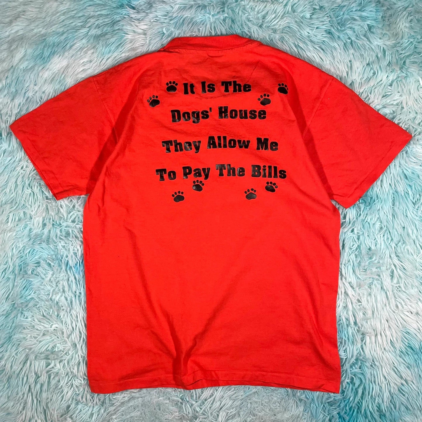 Vintage 90s Orange Dog Graphic T Shirt - Large