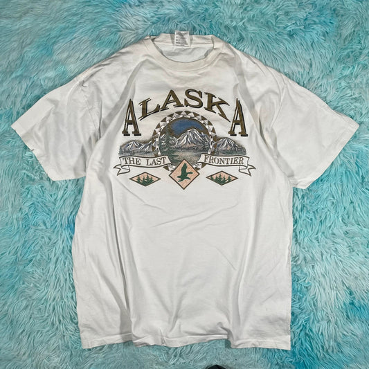 Vintage 90s White Alaska Graphic T Shirt - XL