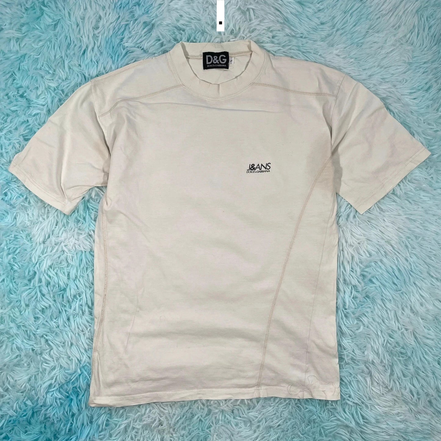 Vintage 90s Cream Dolce & Gabbana T Shirt - Large