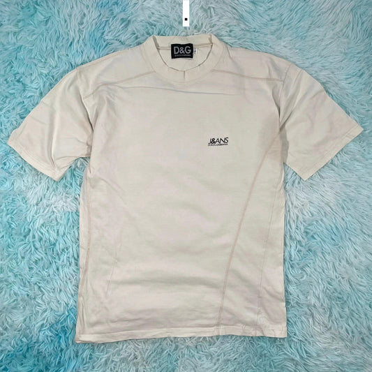Vintage 90s Cream Dolce & Gabbana T Shirt - Large