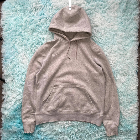 Grey Nike Hoodie Plain - Medium